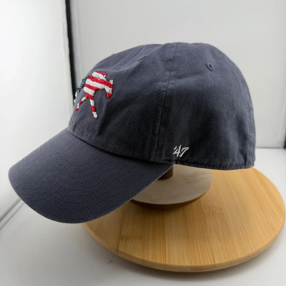 American Flag Racehorse Embroidered Hat Patriotic Horse Racing Track Cap